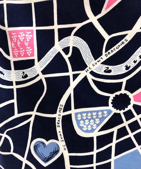街路図キッズTシャツ (navy)