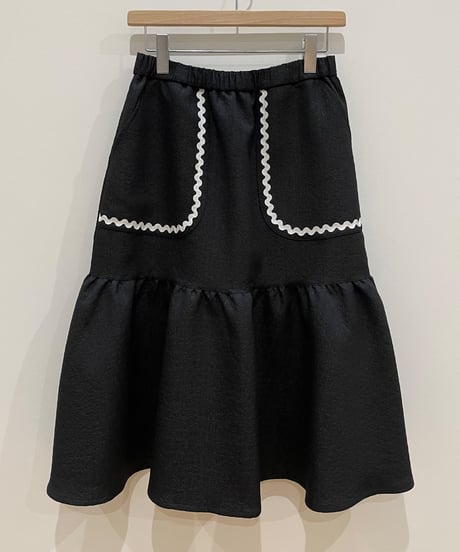 グロッシージャガードラインスカート (black)