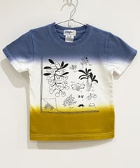 植物図鑑の段染めキッズTシャツ (blue)