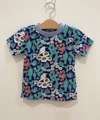 サボテンプリントキッズTシャツ (blue)