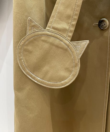 ネコ♡ベルトトレンチコート (khaki)