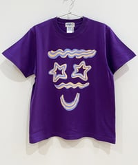 クリームフェイスTシャツ (purple)