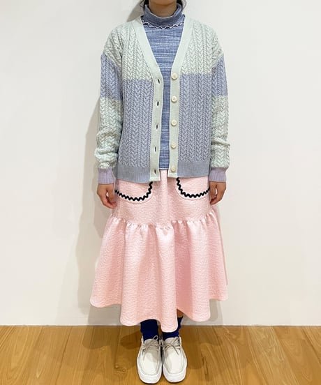 グロッシージャガードラインスカート (pink)