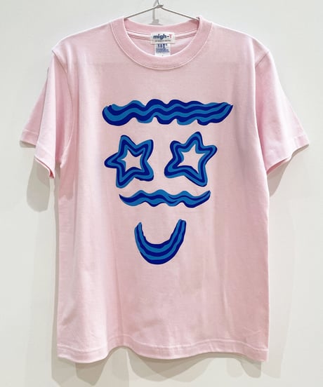 クリームフェイスTシャツ (pink)