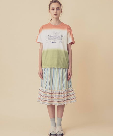 ティータイムの段染めTシャツ (coral)