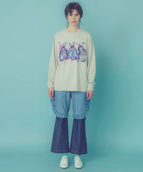 トリオ長袖オーバーサイズTシャツ (light grey)
