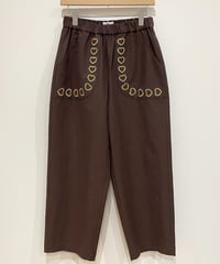 レインボーハート刺繍パンツ (brown)