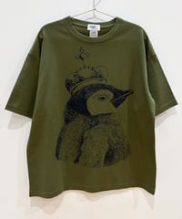 エンペラーペンギンのオーバーサイズTシャツ (olive)