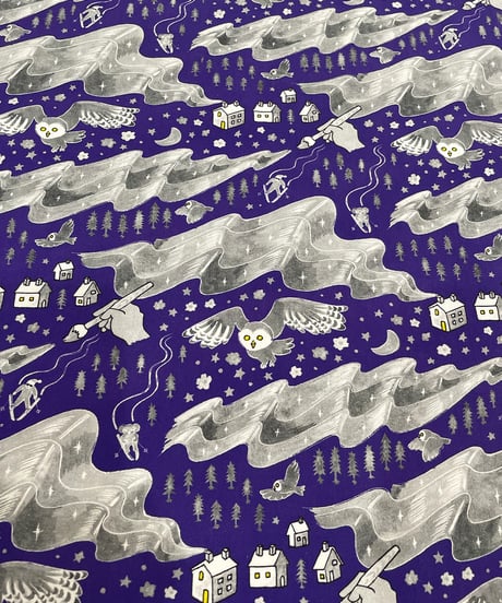 オーロラ綿キャンバスファブリック (purple) 10cm単位