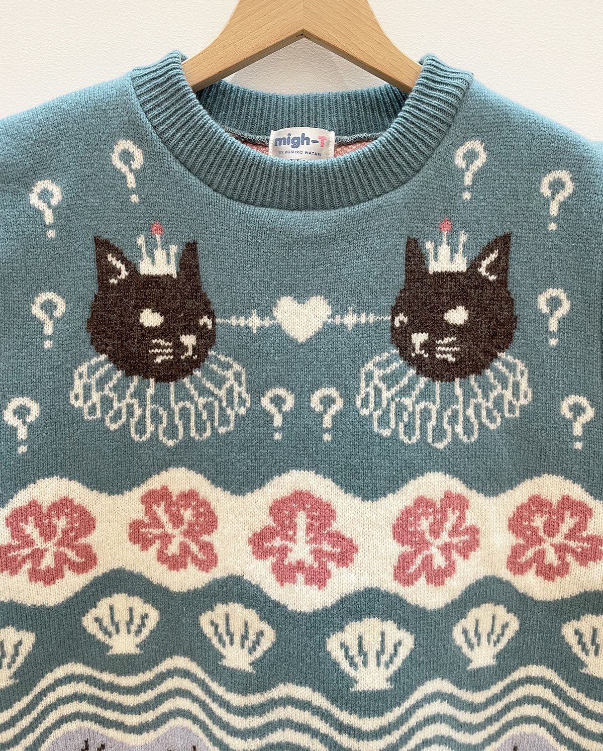 値下】might-T by Kumiko Watari 飛ぶネコのセーター 