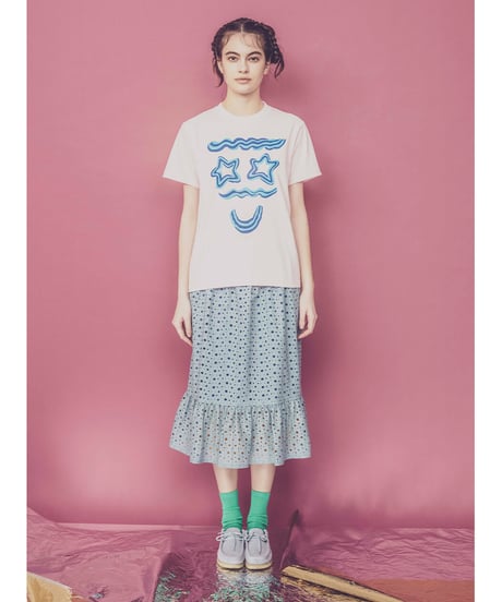 クリームフェイスTシャツ (pink)