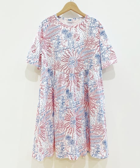 <SAMPLE SALE> 時計草プリントカットソーワンピース