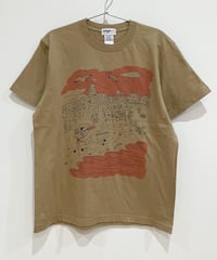 海辺の遊園地Tシャツ (khaki)