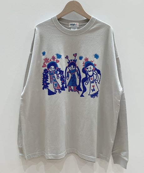トリオ長袖オーバーサイズTシャツ (light grey)