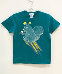 宇宙のリスキッズTシャツ (peacock)