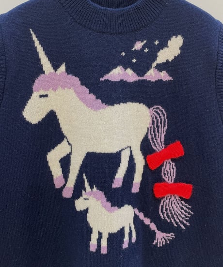 ユニコーン親子ベスト (navy)