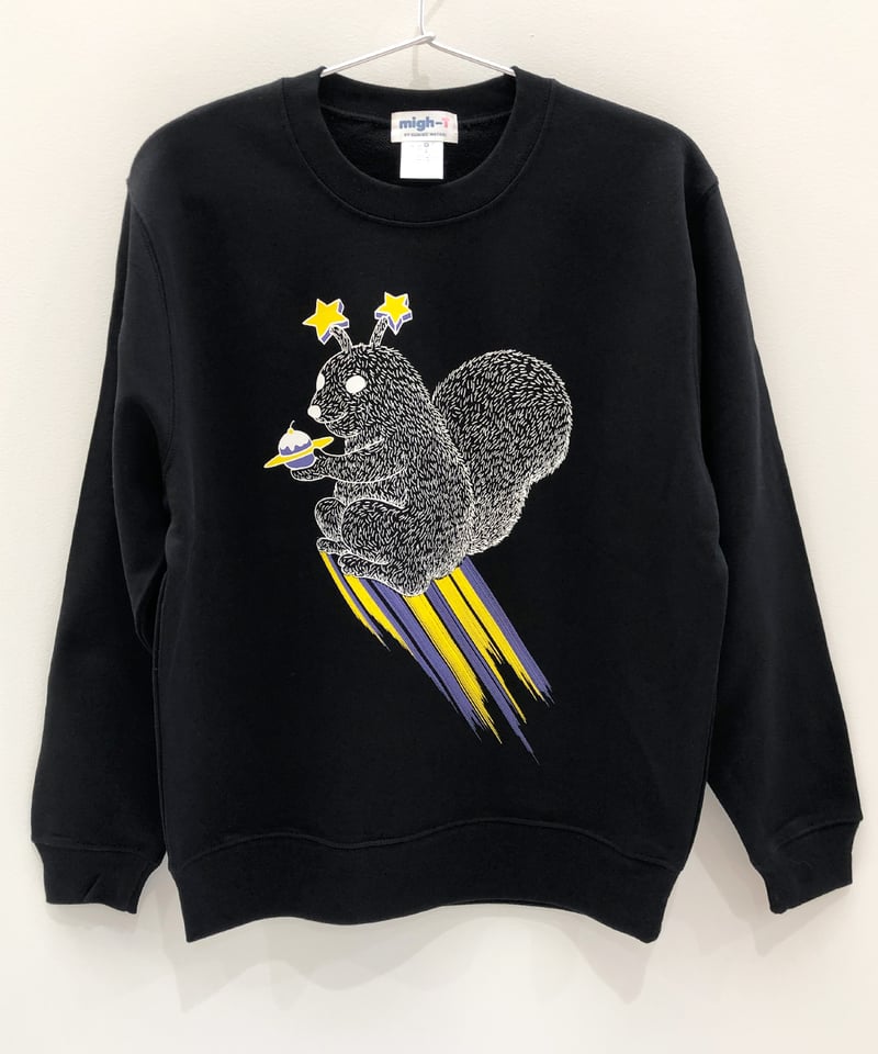 LOUIS VUITTON 山と動物刺繍スウェット 宇宙のリススウェット (black) | migh-T by Kumiko Watari