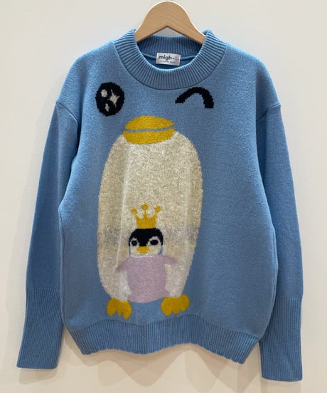 ペンギン親子のセーター (blue)