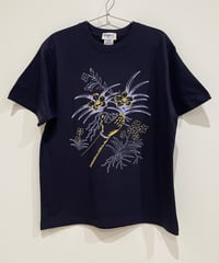 フラワースマイルTシャツ (navy)