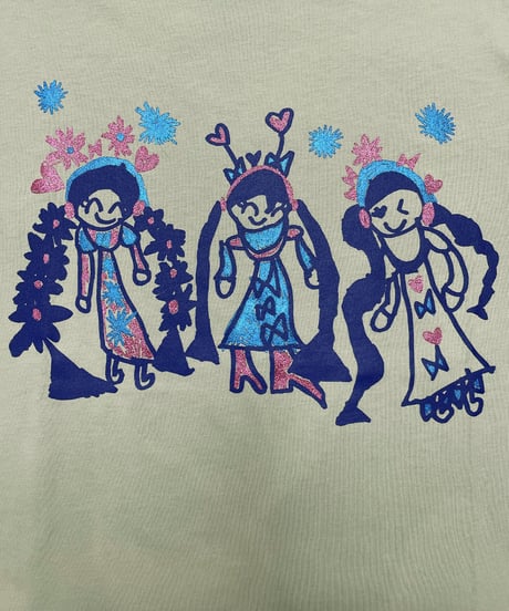 トリオ半袖オーバーサイズTシャツ (sage green)