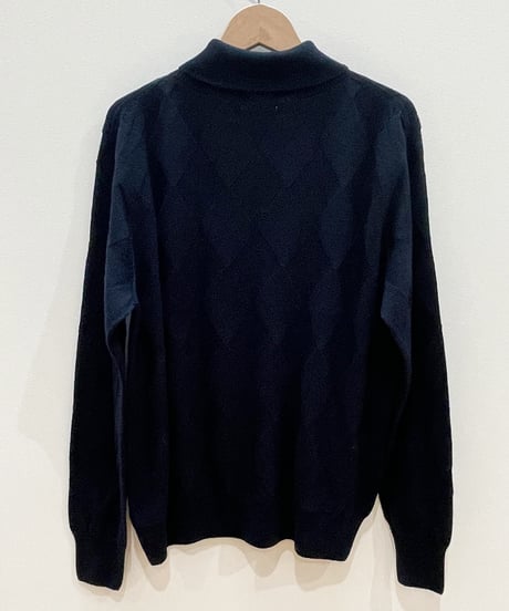 ダイヤ柄ホールガーメントセーター (navy)