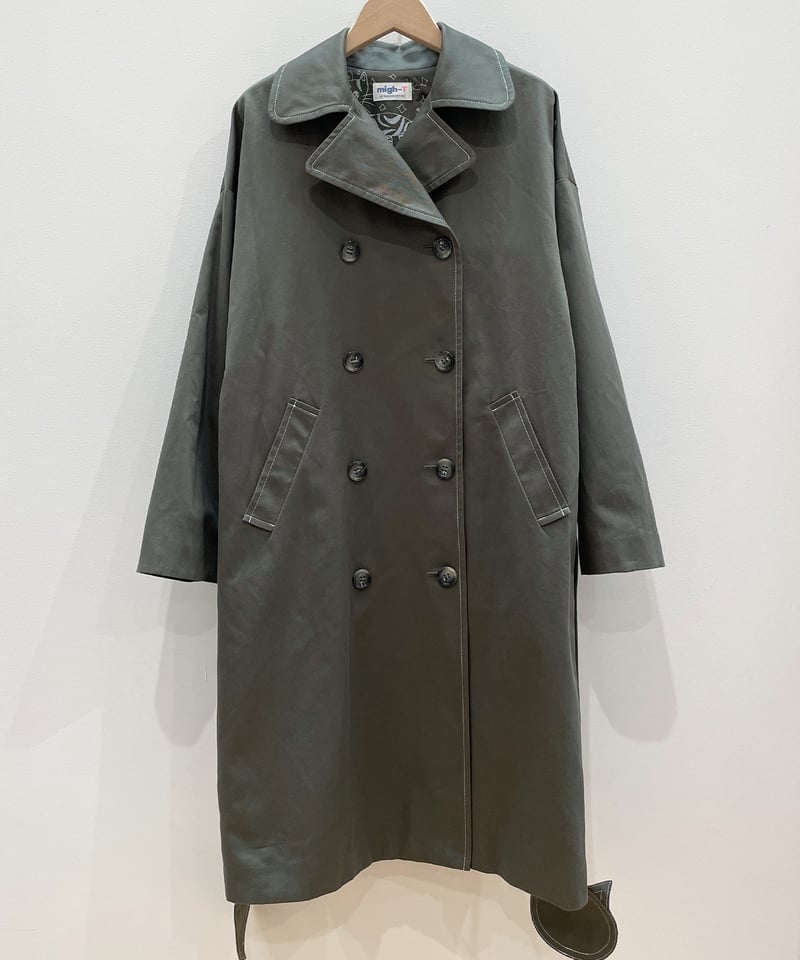 ネコ♡ベルトトレンチコート (dark olive) | migh-T by Kumiko W