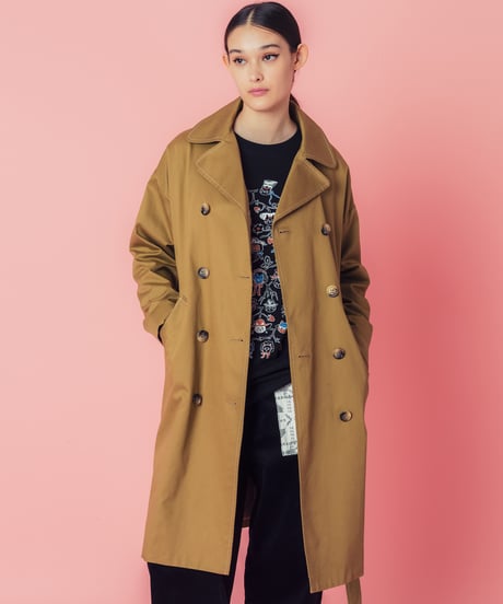 ネコ♡ベルトトレンチコート (khaki)