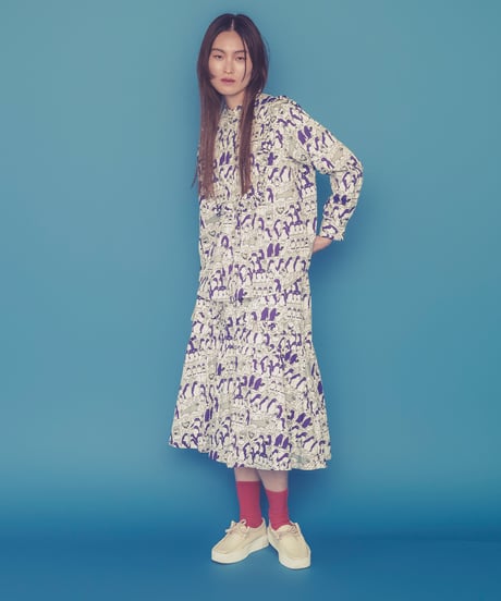 U.P.K. プリントブラウス (white)