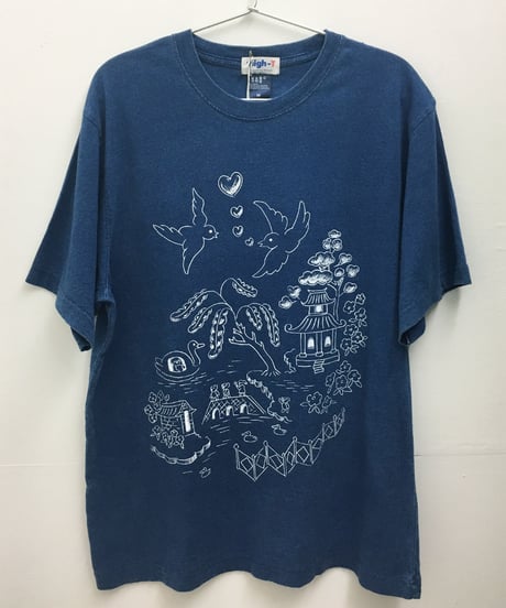 ウィローパターンインディゴTシャツ (light indigo)