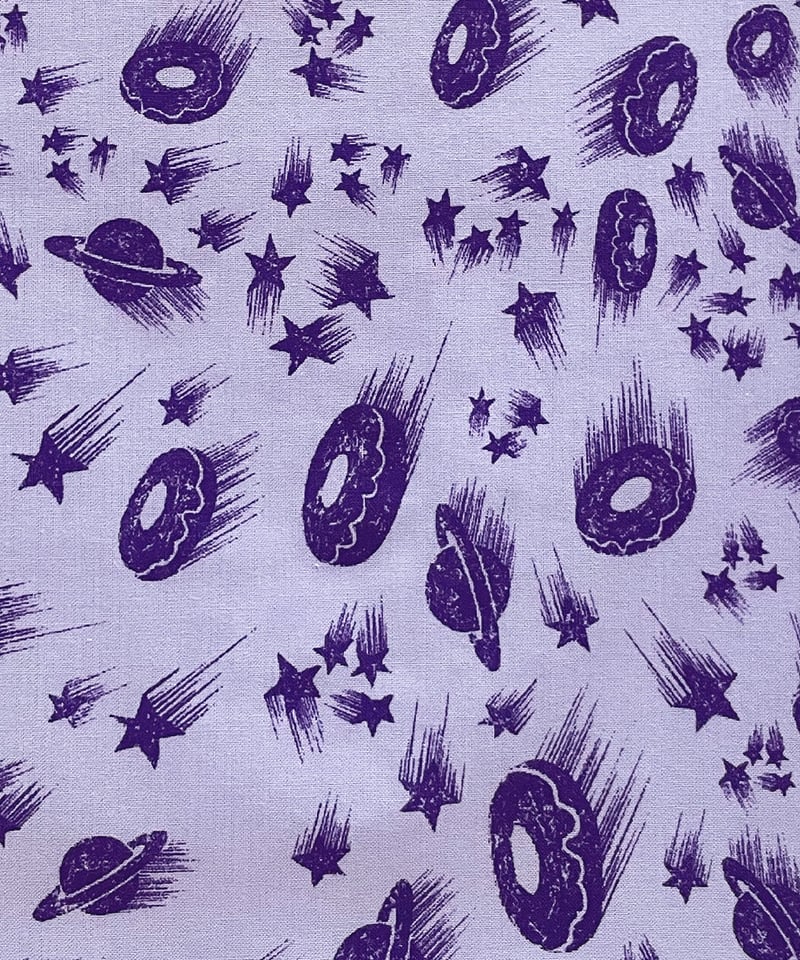 ドーナツ惑星の手ぬぐい (purple) | migh-T by Kumiko Watari