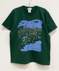 海辺の遊園地Tシャツ (green)