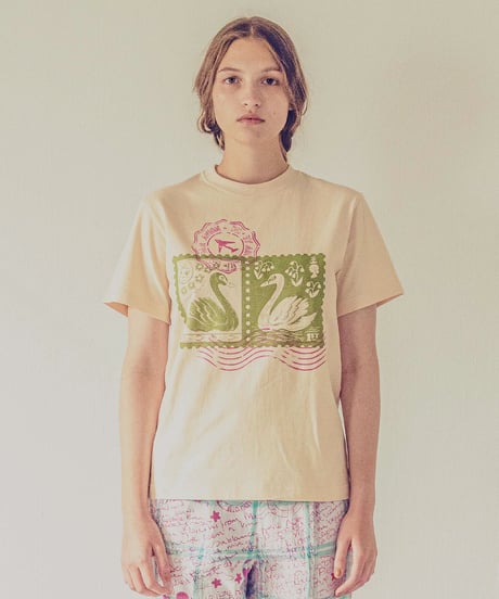 スワン切手のTシャツ (ivory)
