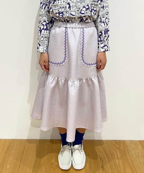 グロッシージャガードラインスカート (lavender)