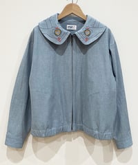 ハートサイン刺繍えりジャケット (light blue)