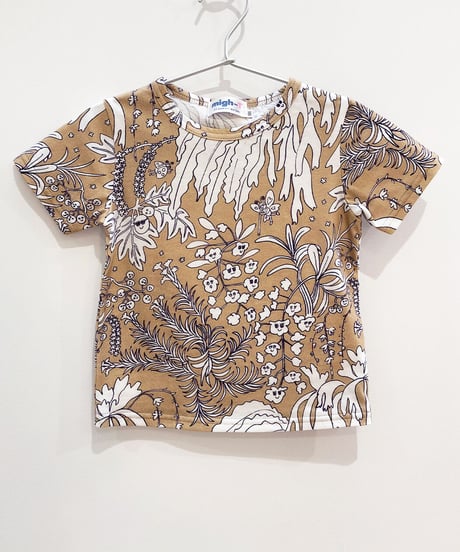植物プリントキッズTシャツ (beige)