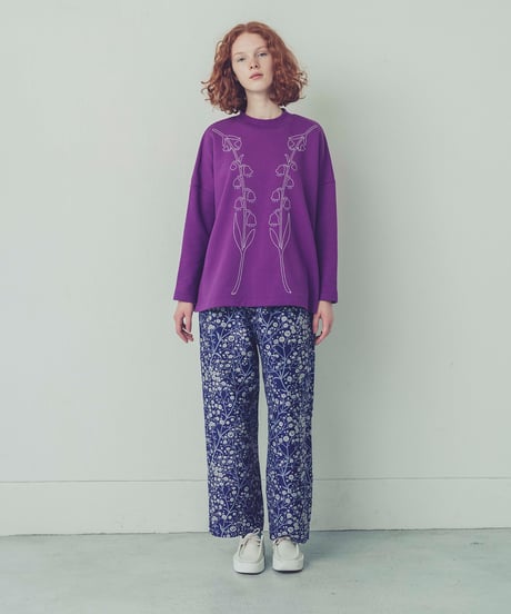 スズラン刺繍スウェットチュニック (purple)（先行予約）