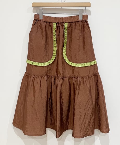 フリルポケットスカート (brown)