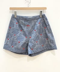 <SAMPLE SALE> アフターヌーンティー刺繍のデニムショートパンツ