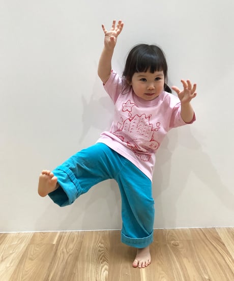 ディメトロドン大陸のキッズTシャツ (pink)