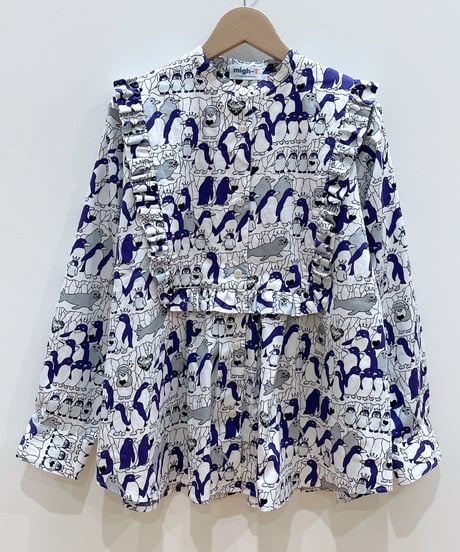 U.P.K. プリントブラウス (white)