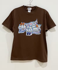 ペンギン王国コミュニティ半袖Tシャツ (brown)