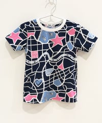 街路図キッズTシャツ (navy)