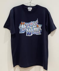 ペンギン王国コミュニティ半袖Tシャツ (navy)