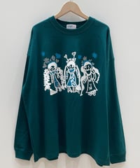 トリオ長袖オーバーサイズTシャツ (dark green)