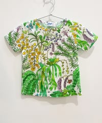 植物プリントキッズTシャツ (light green)