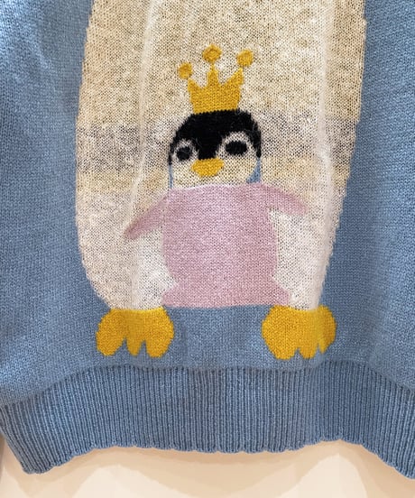 ペンギン親子のセーター (blue)