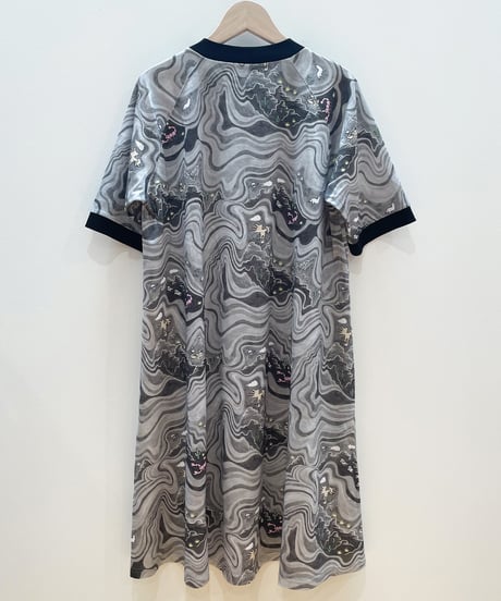 マーブルグランドキャニオンカットソーワンピース (grey)