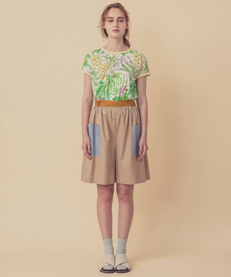 <SAMPLE SALE> カラーブロックショートパンツ (beige)