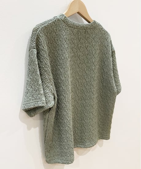 マーメイドシェル刺繍Tシャツ (sage green)
