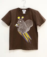 宇宙のリスキッズTシャツ (brown)